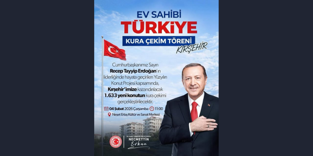 Necmettin Erkan’dan Kırşehir’e Davet: 1.633 Konutun Kura Çekimi 4 Şubat’ta